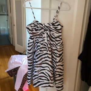 Zebra print sundress size 6 cotton